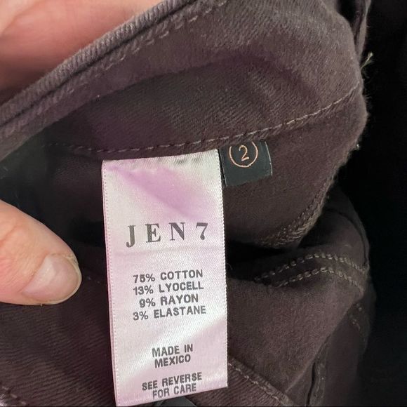 7 For All Mankind Jen7 Hight Waist Ankle Skinny Jeans Coated Brown size 2 NEW - Picture 9 of 9